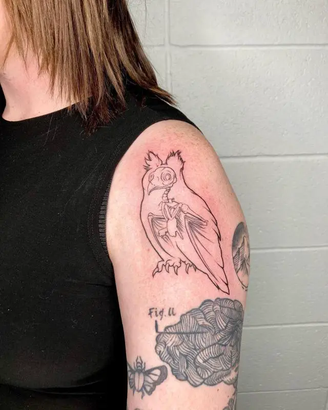 Minimalist Owl Tattoo 1