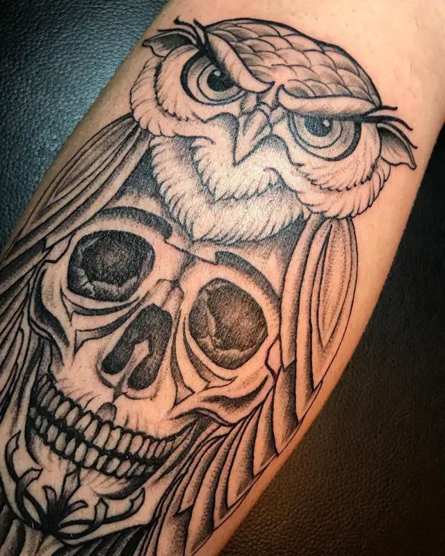 Owl Skull Tattoo 2