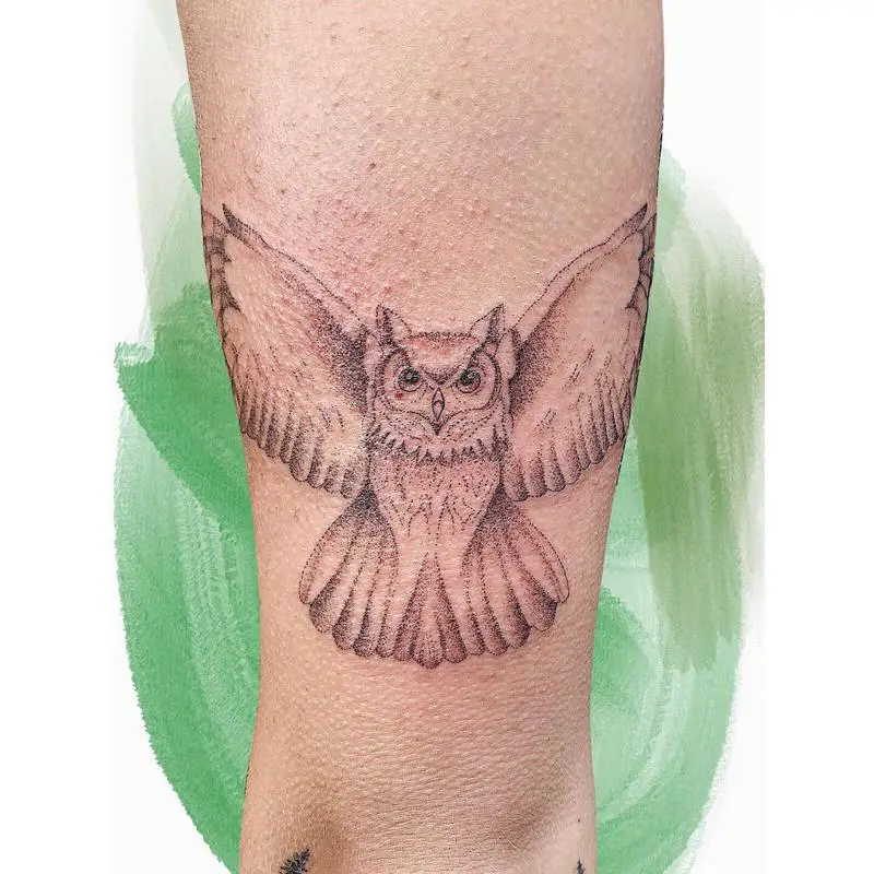 Small Owl Tattoo 2