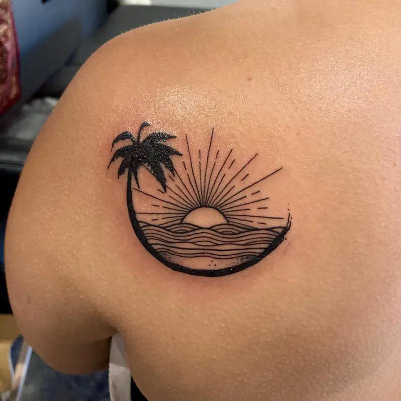 Sun And Ocean Tattoo 3