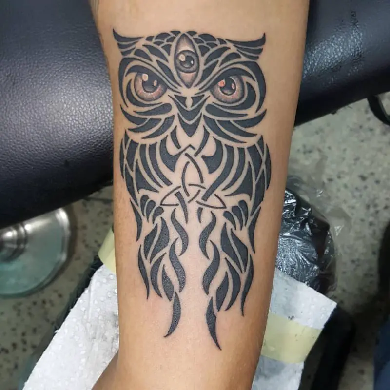 Tribal Owl Tattoo 2