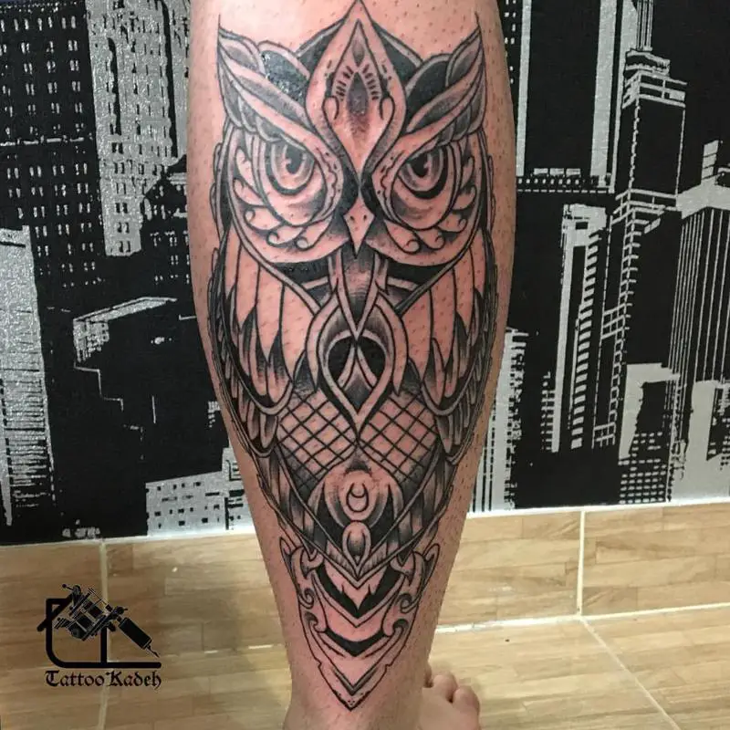 Tribal Owl Tattoo 3