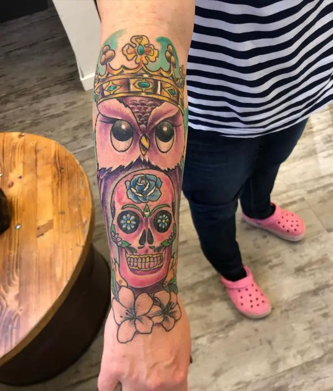 Trippy Owl Tattoo 2