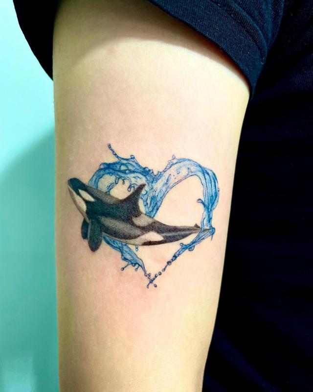 Whale And Ocean Tattoo 2
