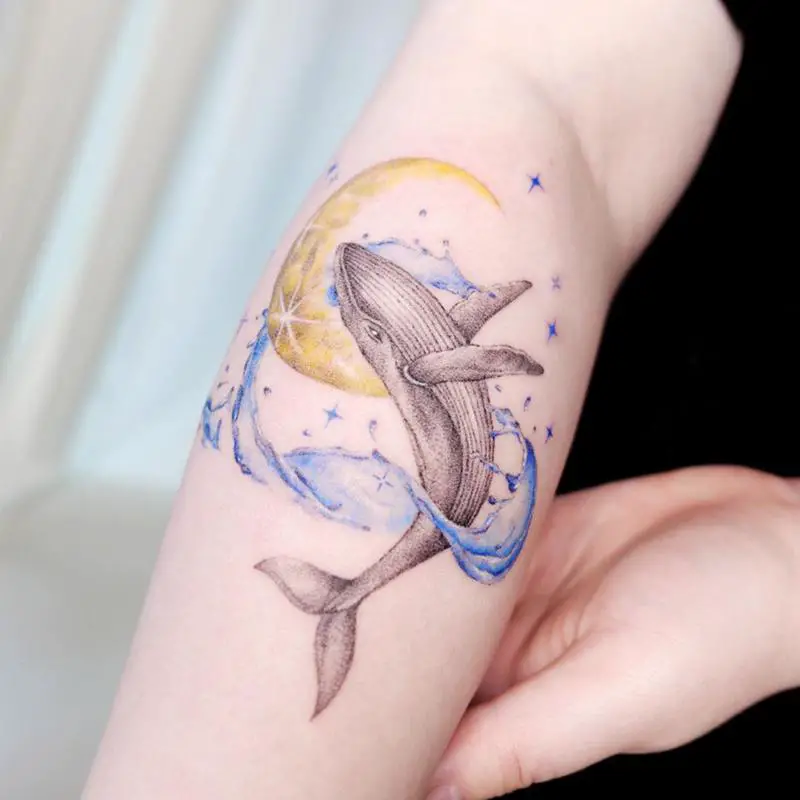 Whale And Ocean Tattoo 3