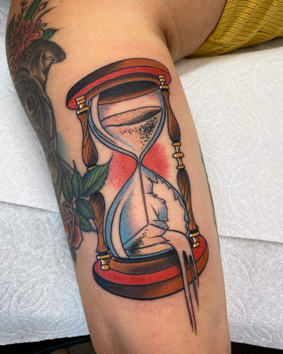 Broken Hourglass Tattoo 2