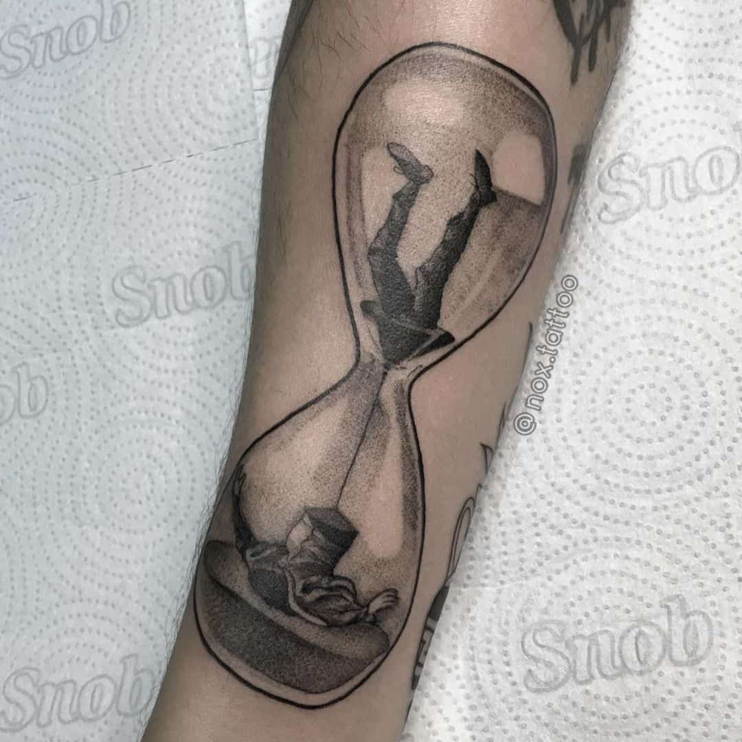 Surreal Hourglass Tattoo