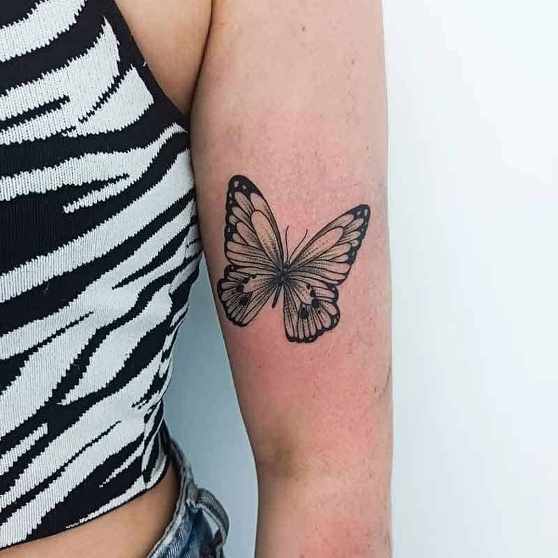 Monarch Butterfly Tattoo in Black and White