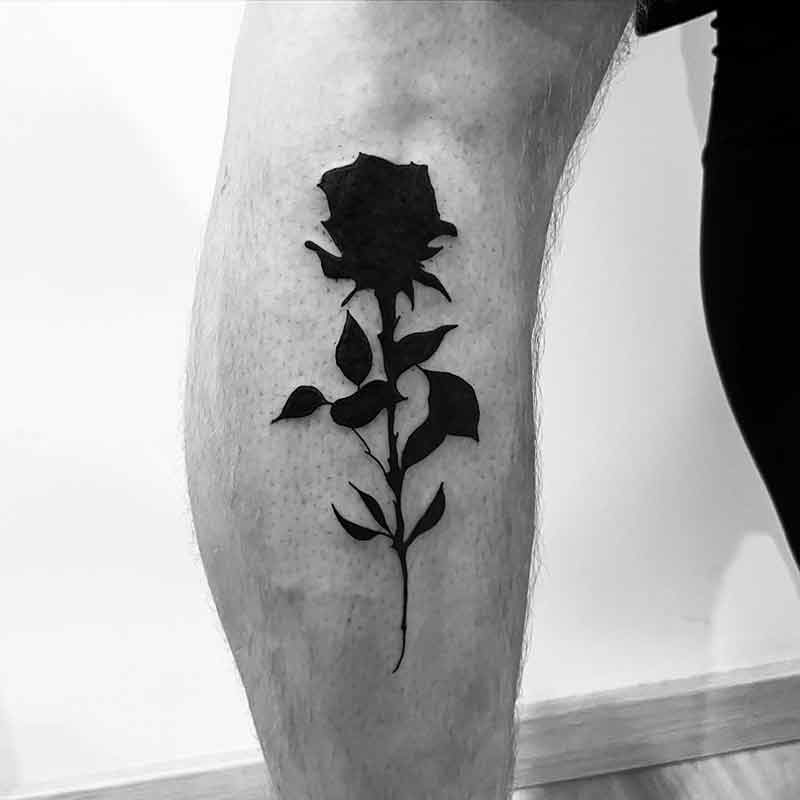 Bold Black Rose Tattoo