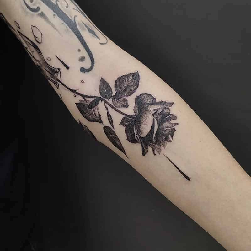 Classic Black Rose Tattoo